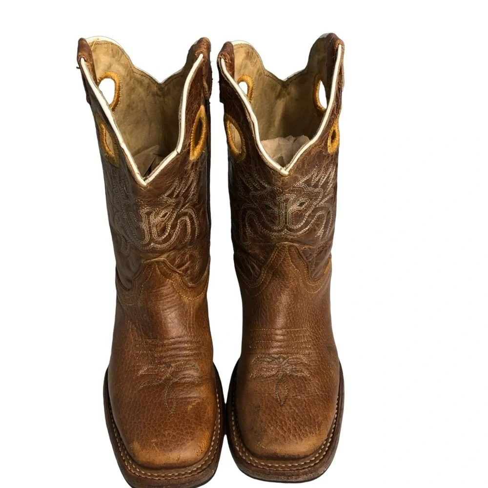 Veronica Palomino Castro kids size 13 western leather boots/035-20 2887/ brown